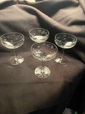 4 Princess House glasses Champagne sherbet glasses   Retired 5“ Heritage Crystal